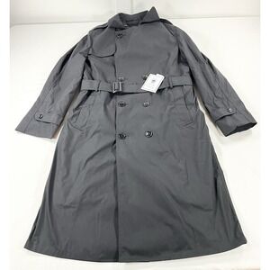 DLA Garrison Army Navy Military All Weather Lined Trench Coat Black Men's 42L